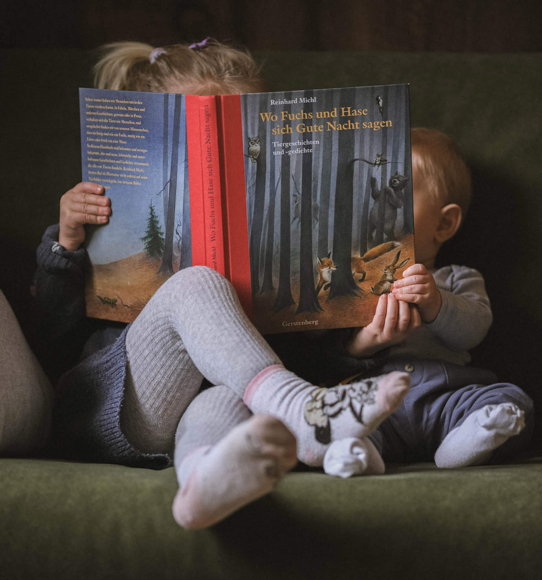 2 Kinder lesen ein Buch